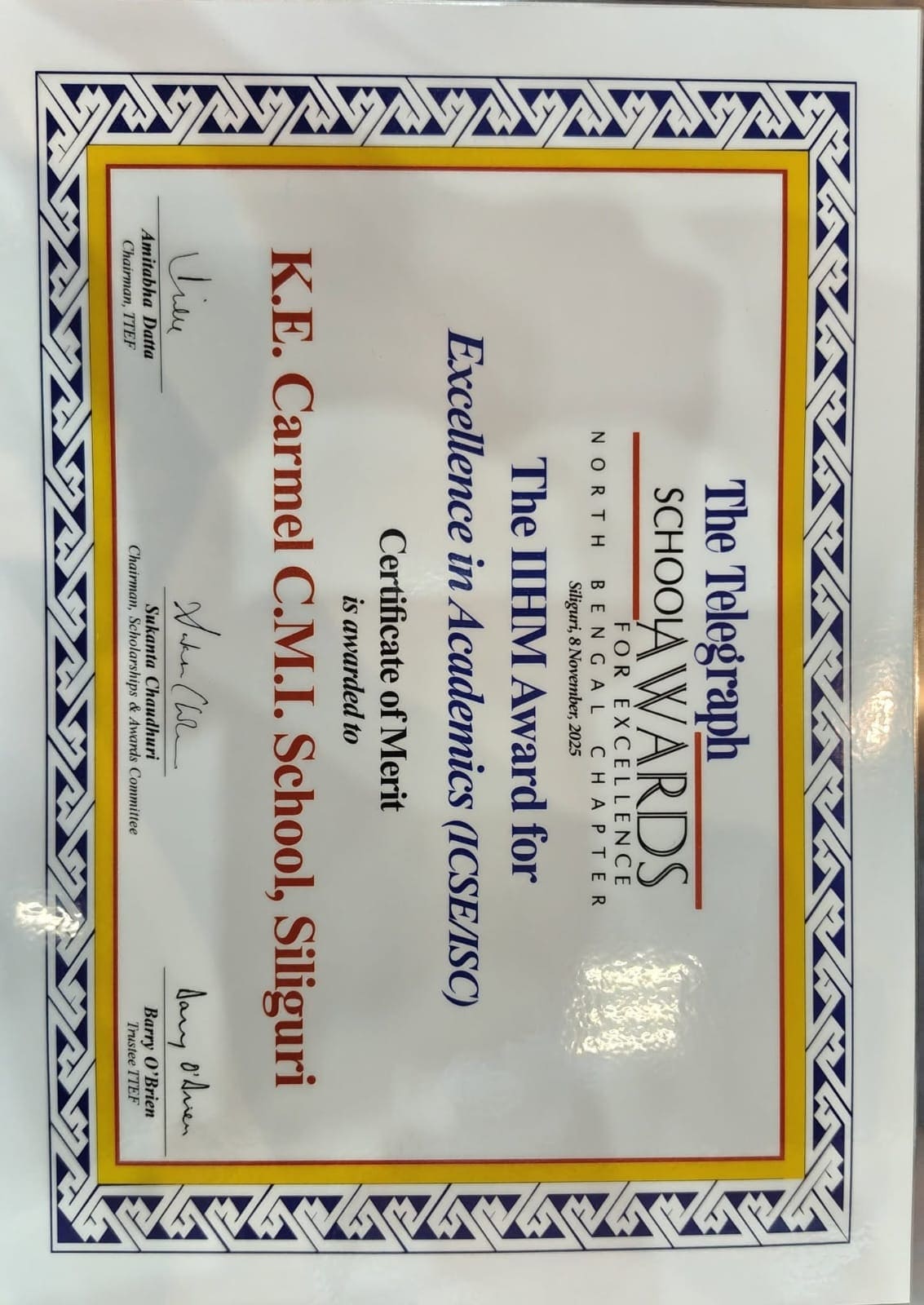 Academic excellence award